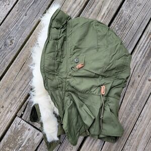 Vtg NOS US Military Hood Extreme Cold Weather W/Synthetic Fur Ruff OG107